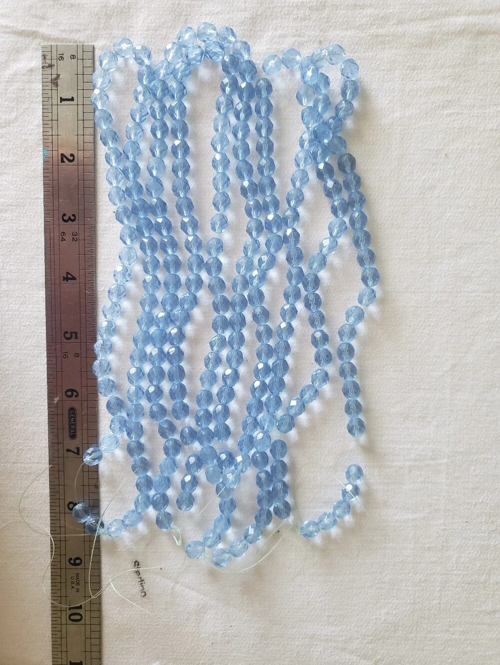 5 Strands 8mm Faceted Sapphire Glass Beads